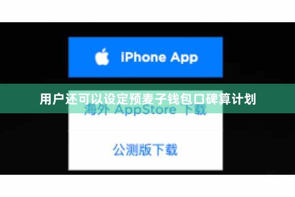 用户还可以设定预麦子钱包口碑算计划