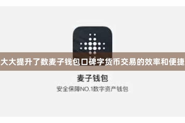 大大提升了数麦子钱包口碑字货币交易的效率和便捷