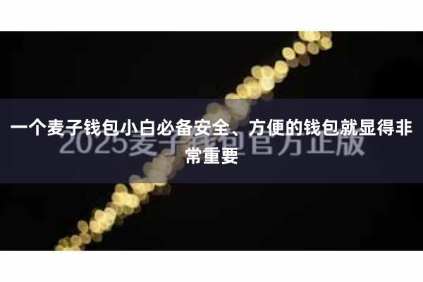 一个麦子钱包小白必备安全、方便的钱包就显得非常重要