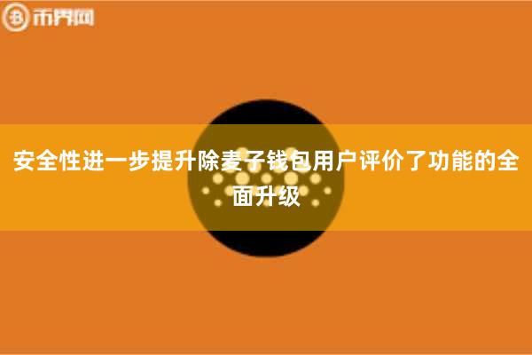 安全性进一步提升除麦子钱包用户评价了功能的全面升级