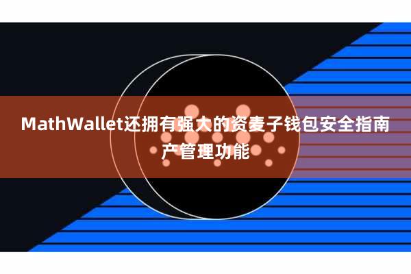 MathWallet还拥有强大的资麦子钱包安全指南产管理功能